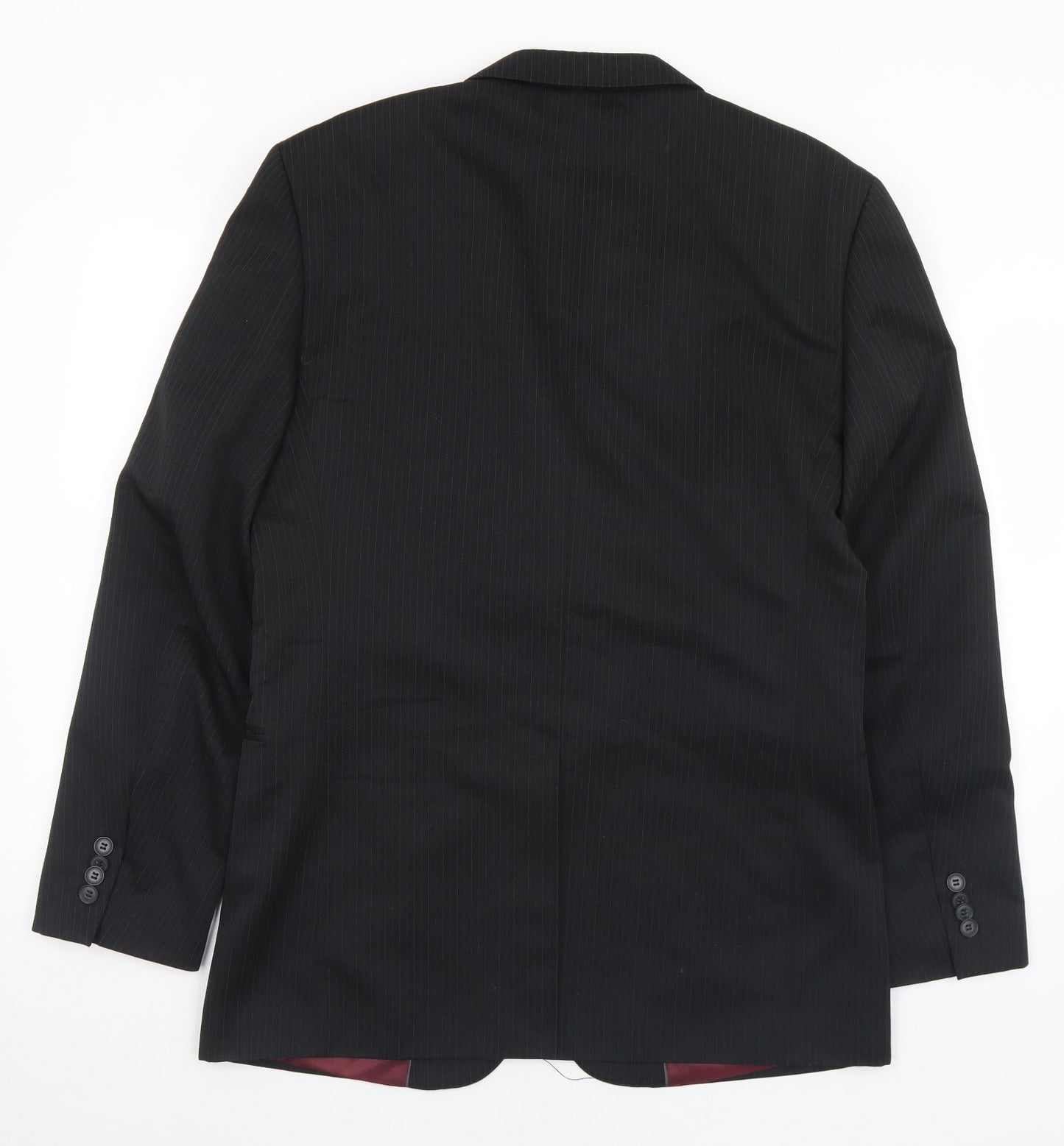 Taylor & Wright Mens Black Striped Polyester Jacket Suit Jacket Size 40