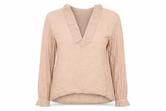 H&M Womens Pink  Cotton Tunic T-Shirt Size 10 V-Neck