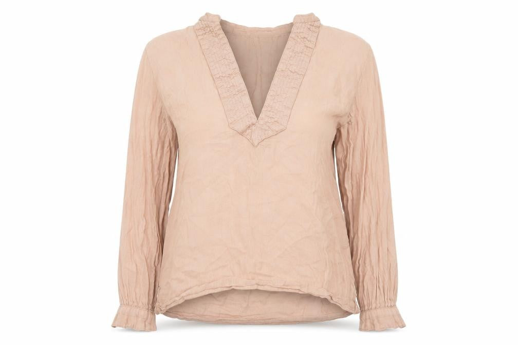 H&M Womens Pink  Cotton Tunic T-Shirt Size 10 V-Neck