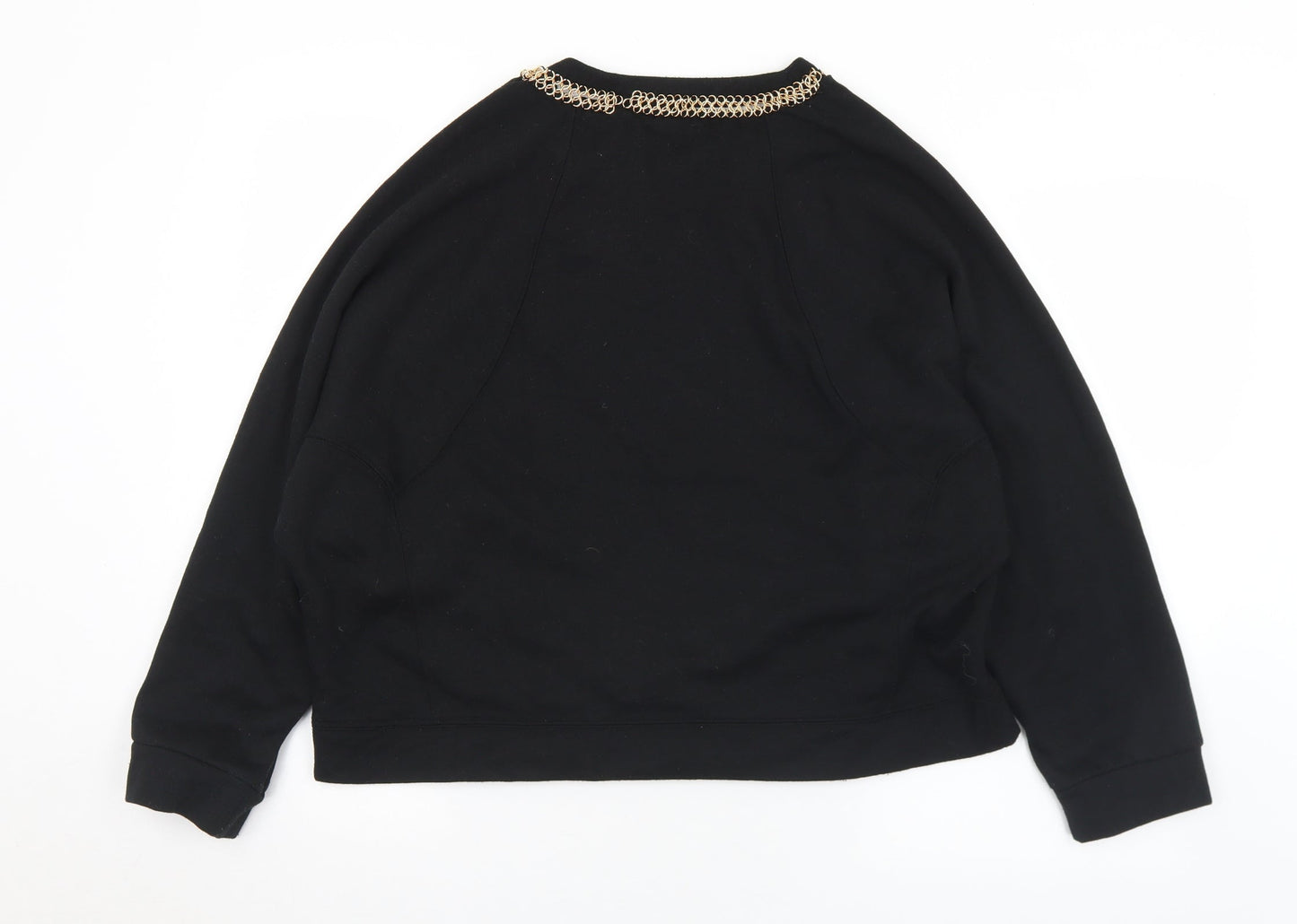 Zara Womens Black  Polyester Pullover Sweatshirt Size M