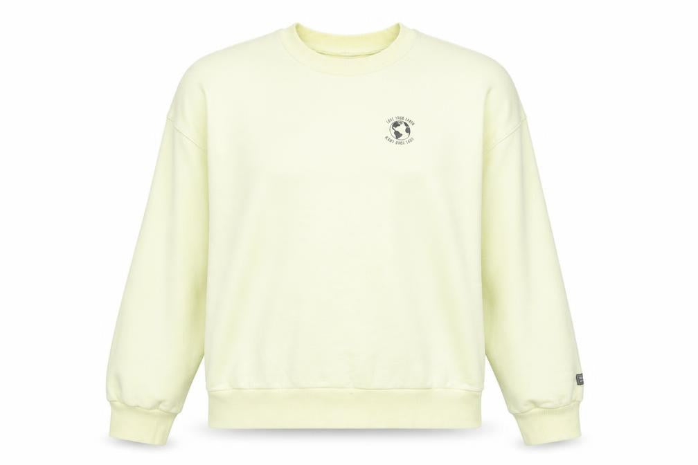 Divided Womens Yellow  Cotton Pullover Sweatshirt Size M