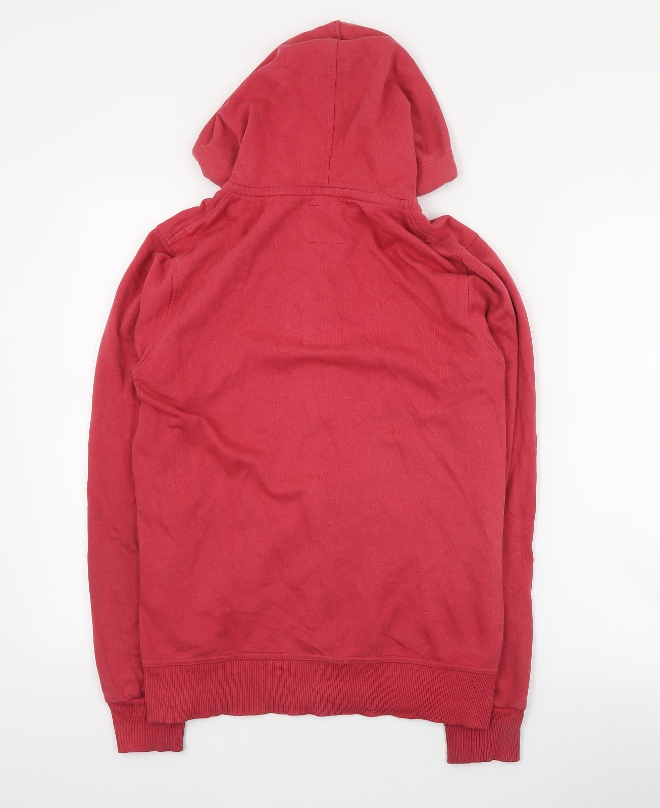 Pull and Bear Womens Red  Cotton Full Zip Hoodie Size S  Zip