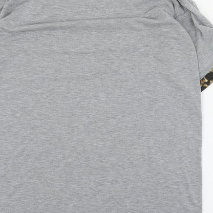 Boohoo Womens Grey  Polyester Basic T-Shirt Size 8 Round Neck