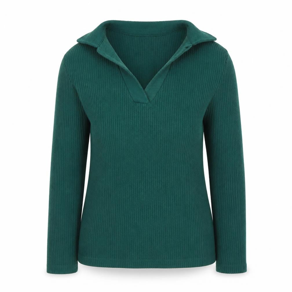 Dunnes Stores Womens Green V-Neck  Polyester Pullover Jumper Size XS