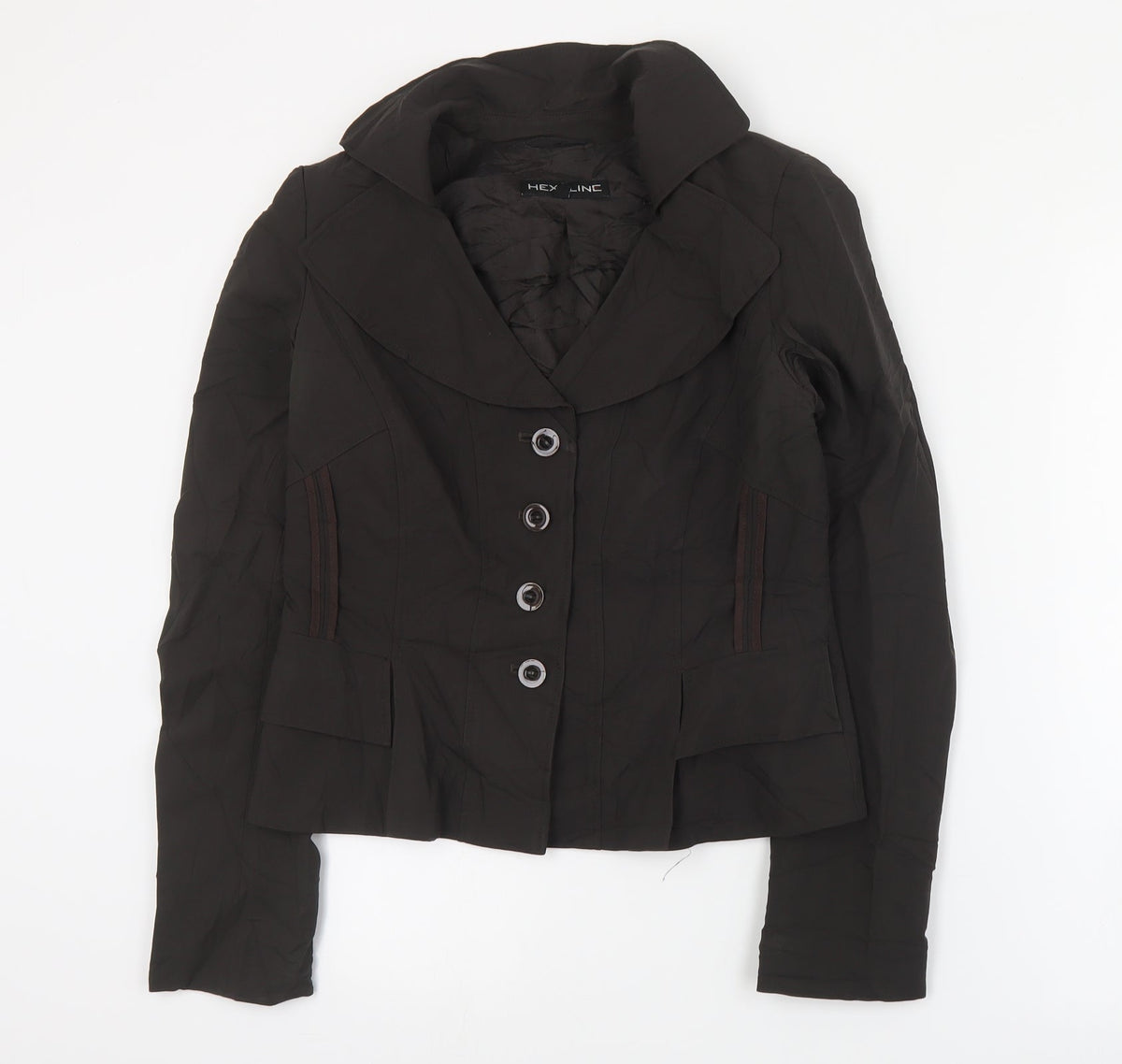Hexeline Womens Brown   Jacket  Size 10  Button