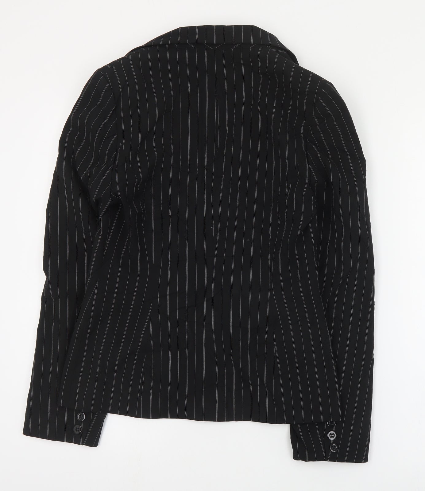 Pilot Womens Black Striped Polyester Jacket Suit Jacket Size 12