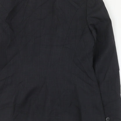 Collection Womens Grey Spotted Polyester Jacket Suit Jacket Size 14
