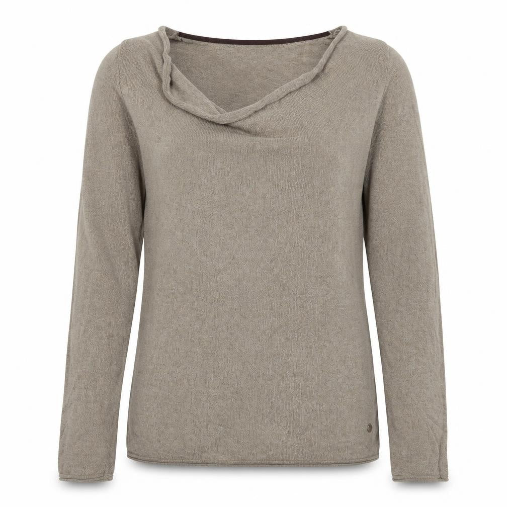 TOM TAILOR Womens Beige Round Neck  Cotton Pullover Jumper Size S