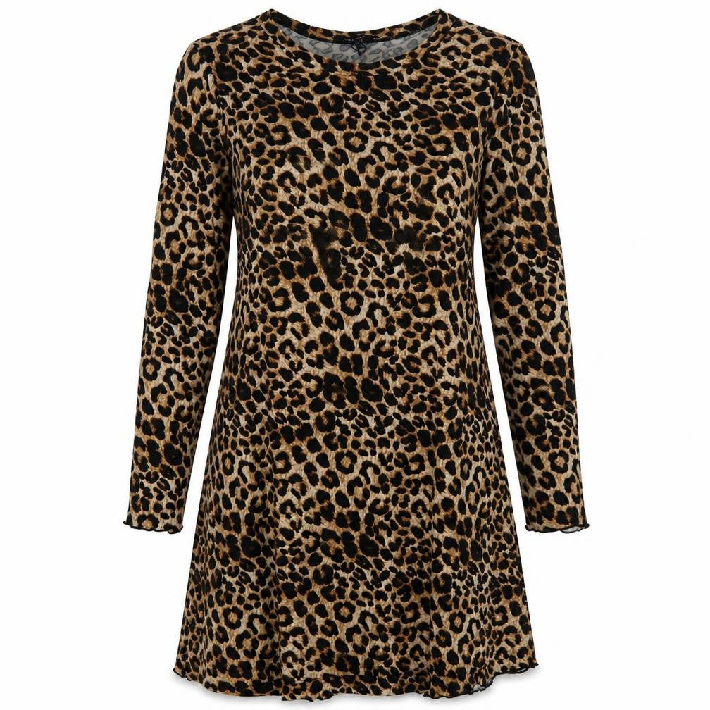 Topshop Womens Multicoloured Animal Print Polyester A-Line  Size 12  Round Neck