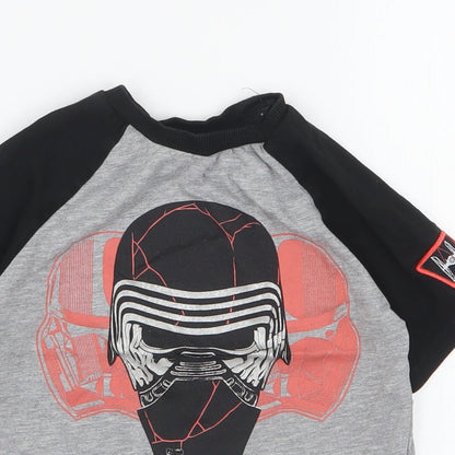 Preloved Disney Boys Multicoloured  Polyester Basic T-Shirt Size 4 Years Round Neck  - Star Wars - Detail