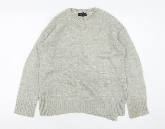New Look Womens Grey Round Neck  Acrylic Pullover Jumper Size S