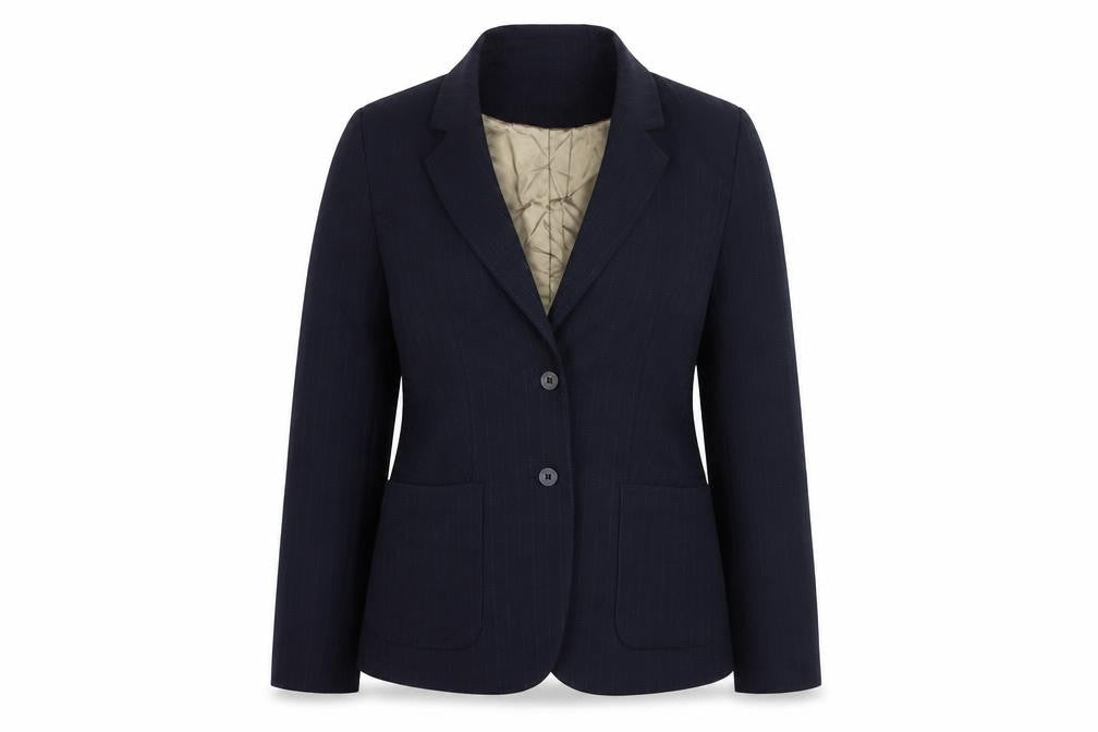 NEXT Womens Blue Striped Polyester Jacket Suit Jacket Size 12