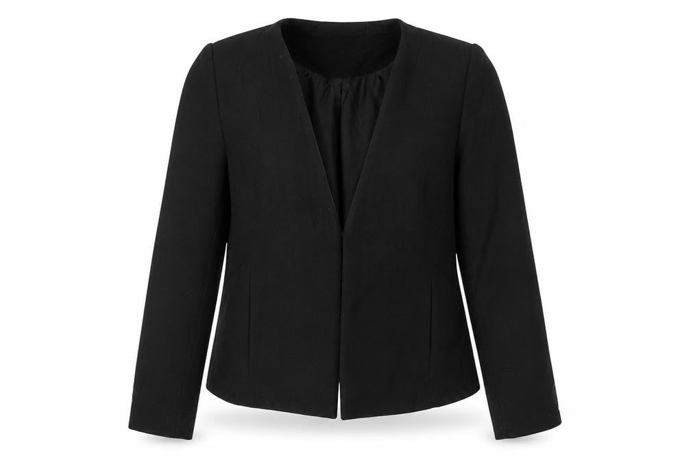 Papaya Womens Black  Polyester Jacket Blazer Size 12