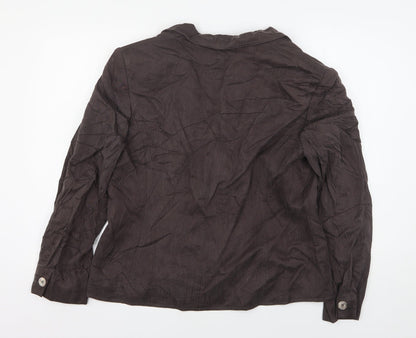 Country Casuals Womens Brown  Cupro Jacket Suit Jacket Size 18