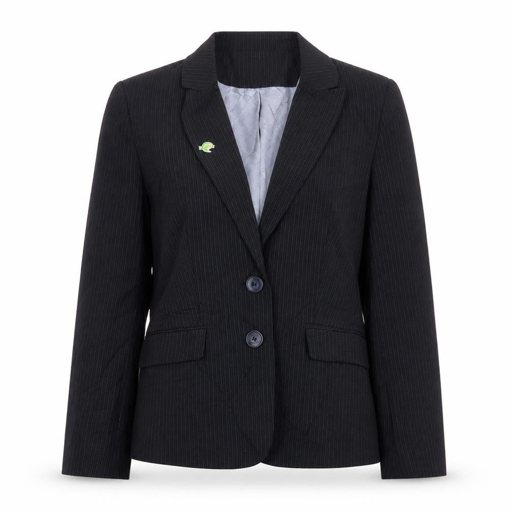 Debenhams Womens Black Striped Polyester Jacket Suit Jacket Size 10