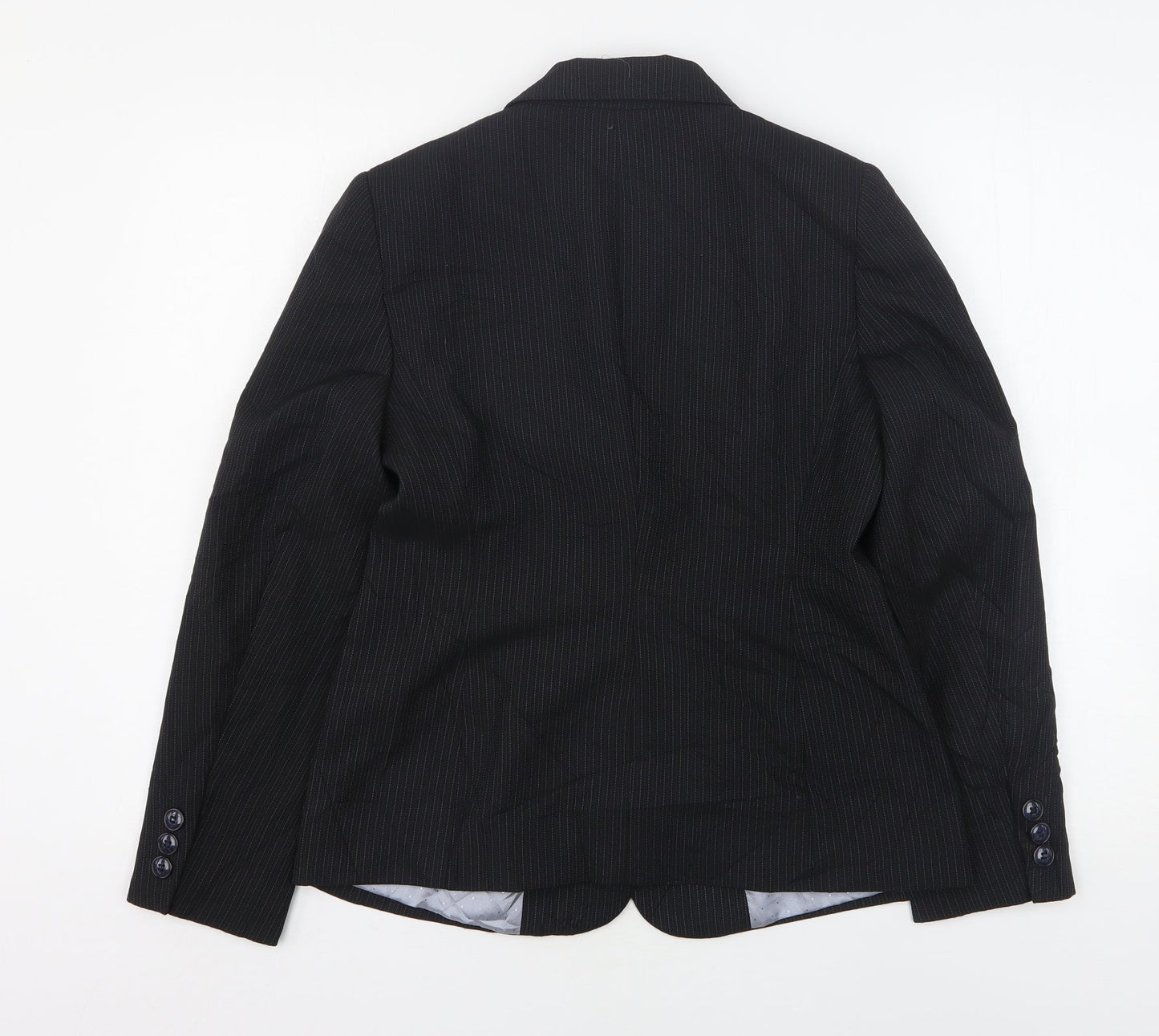 Debenhams Womens Black Striped Polyester Jacket Suit Jacket Size 10