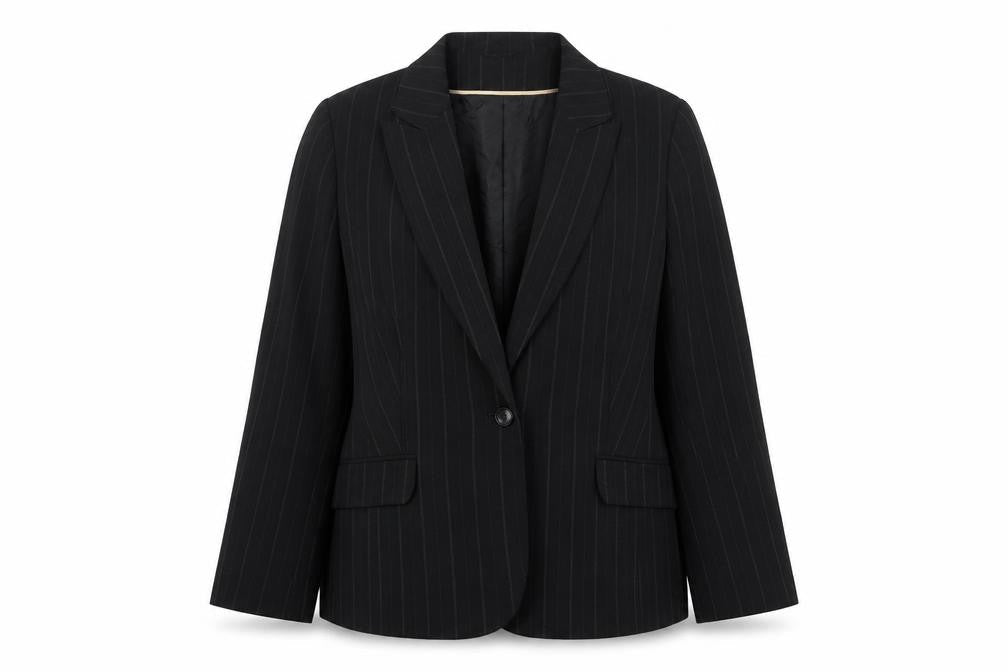 Dorothy Perkins Womens Black Striped Polyester Jacket Suit Jacket Size 18