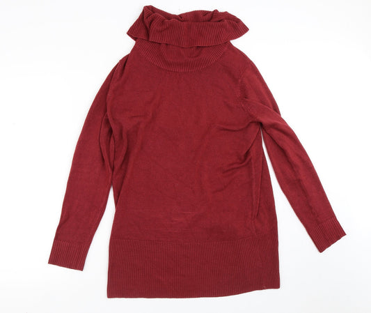 Papaya Womens Red High Neck  Acrylic Pullover Jumper Size 14