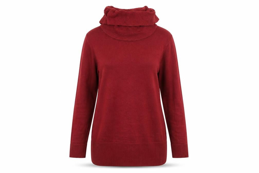 Papaya Womens Red High Neck  Acrylic Pullover Jumper Size 14