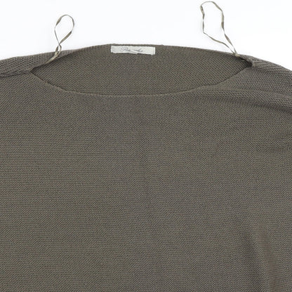 Peacocks Womens Green Round Neck  Acrylic Pullover Jumper Size XL