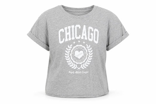 New Look Boys Grey  Cotton Basic T-Shirt Size 8-9 Years Crew Neck  - Chicago