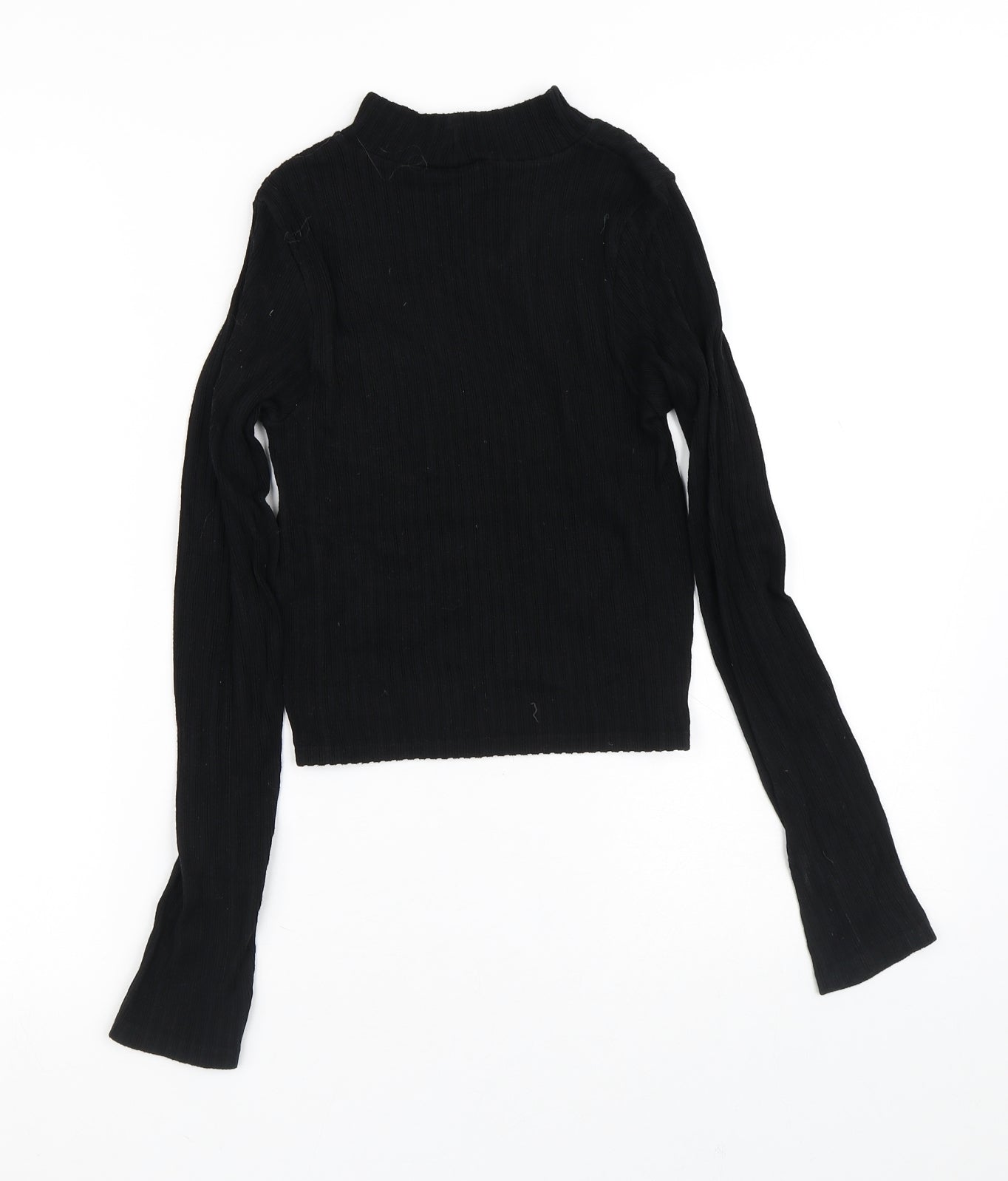 Stradivarius Womens Black Crew Neck  Viscose Pullover Jumper Size XS