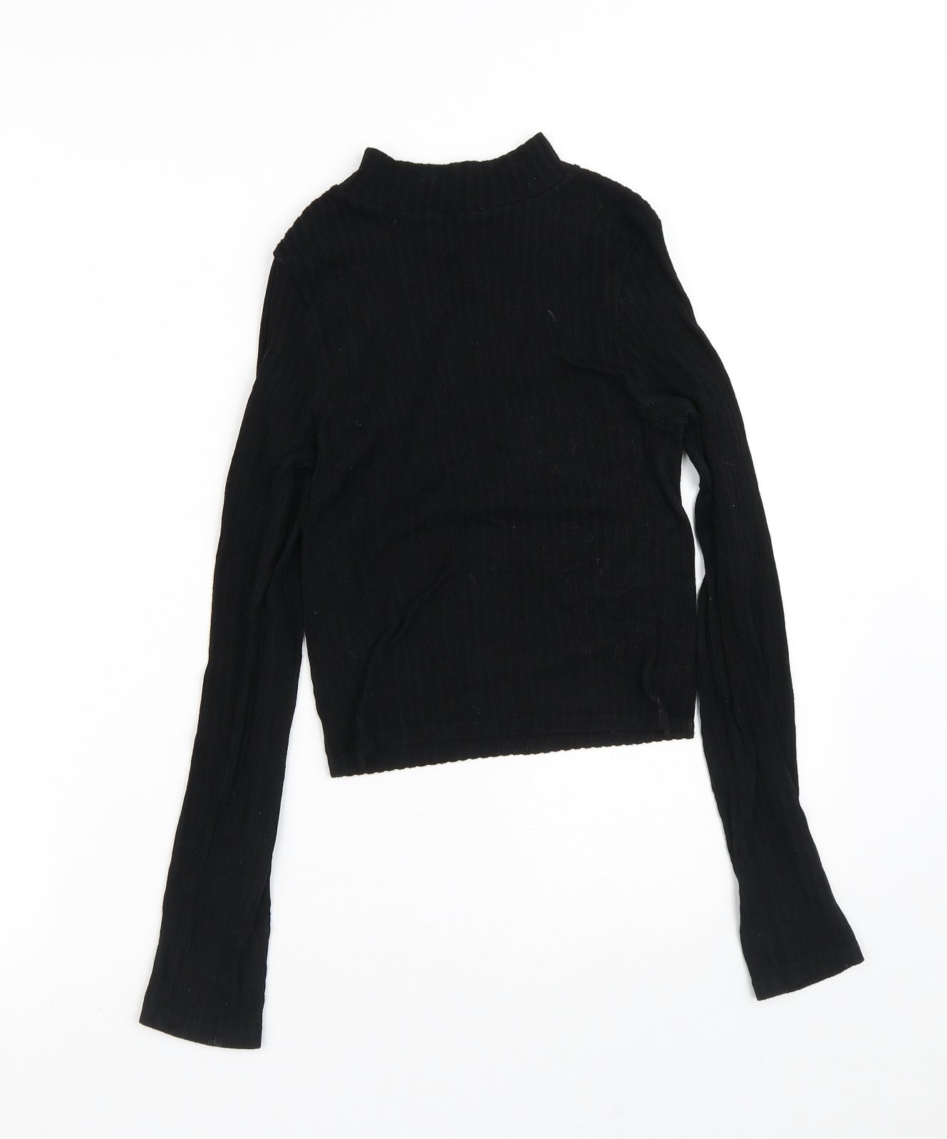 Stradivarius Womens Black Crew Neck  Viscose Pullover Jumper Size XS