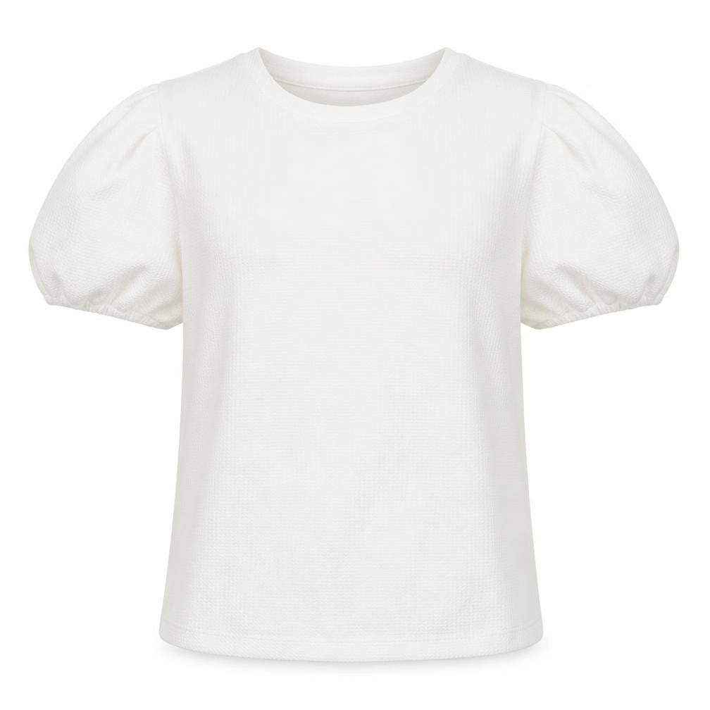 Dunnes Stores Girls White  Polyester Basic Blouse Size 10-11 Years Crew Neck