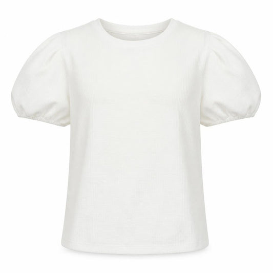 Dunnes Girls White  Polyester Basic Blouse Size 10-11 Years Crew Neck