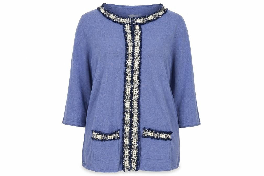 Passion Womens Purple Round Neck  Viscose Cardigan Jumper Size L