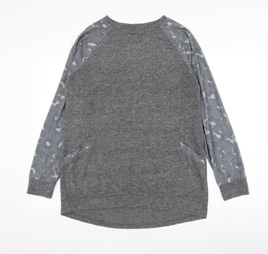 Preworn Womens Grey Round Neck  Cotton Pullover Jumper Size M