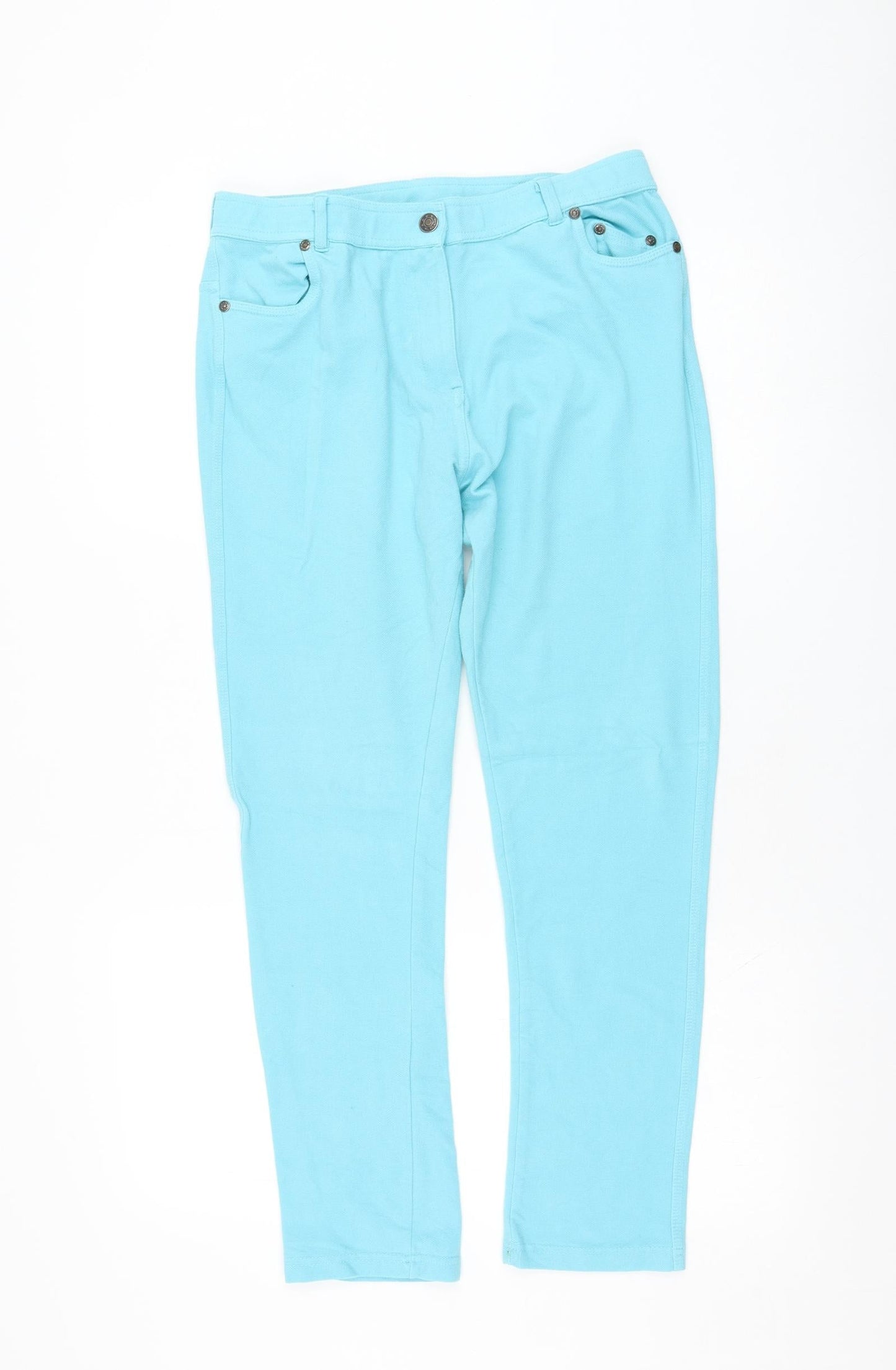 Preworn Womens Blue  Cotton Trousers  Size 30 in L27 in Regular Zip