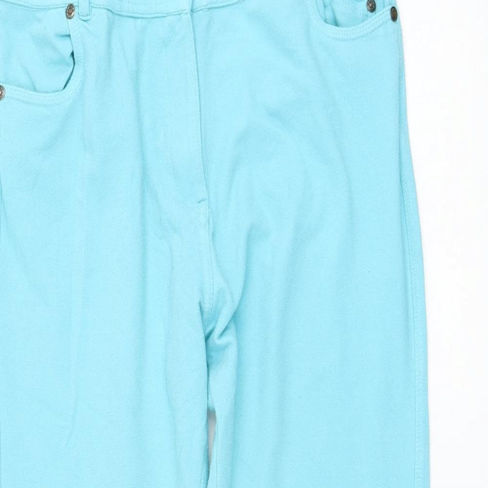 Preworn Womens Blue  Cotton Trousers  Size 30 in L27 in Regular Zip