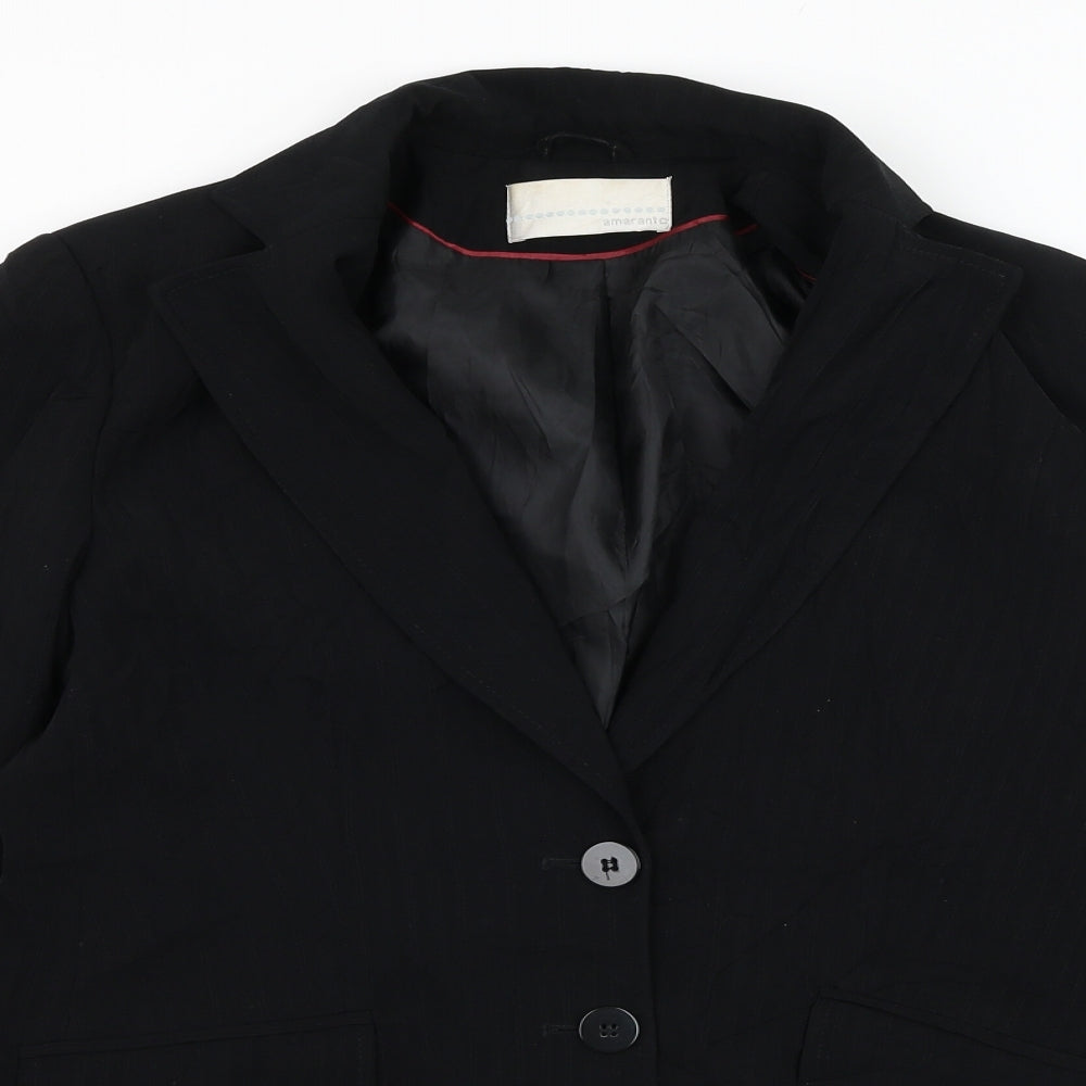 AMARANTO Womens Black   Jacket Blazer Size 12  Button