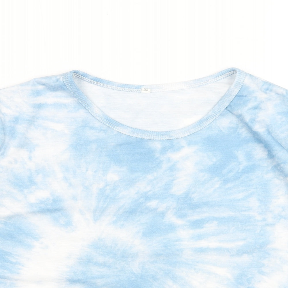 SheIn Girls Blue  Cotton Basic T-Shirt Size M Round Neck Pullover