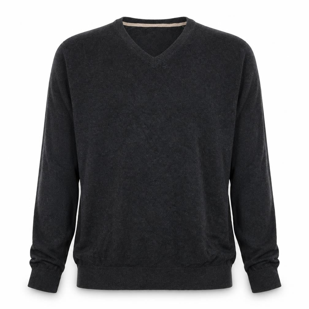 Burton Mens Grey V-Neck  Cotton Pullover Jumper Size M
