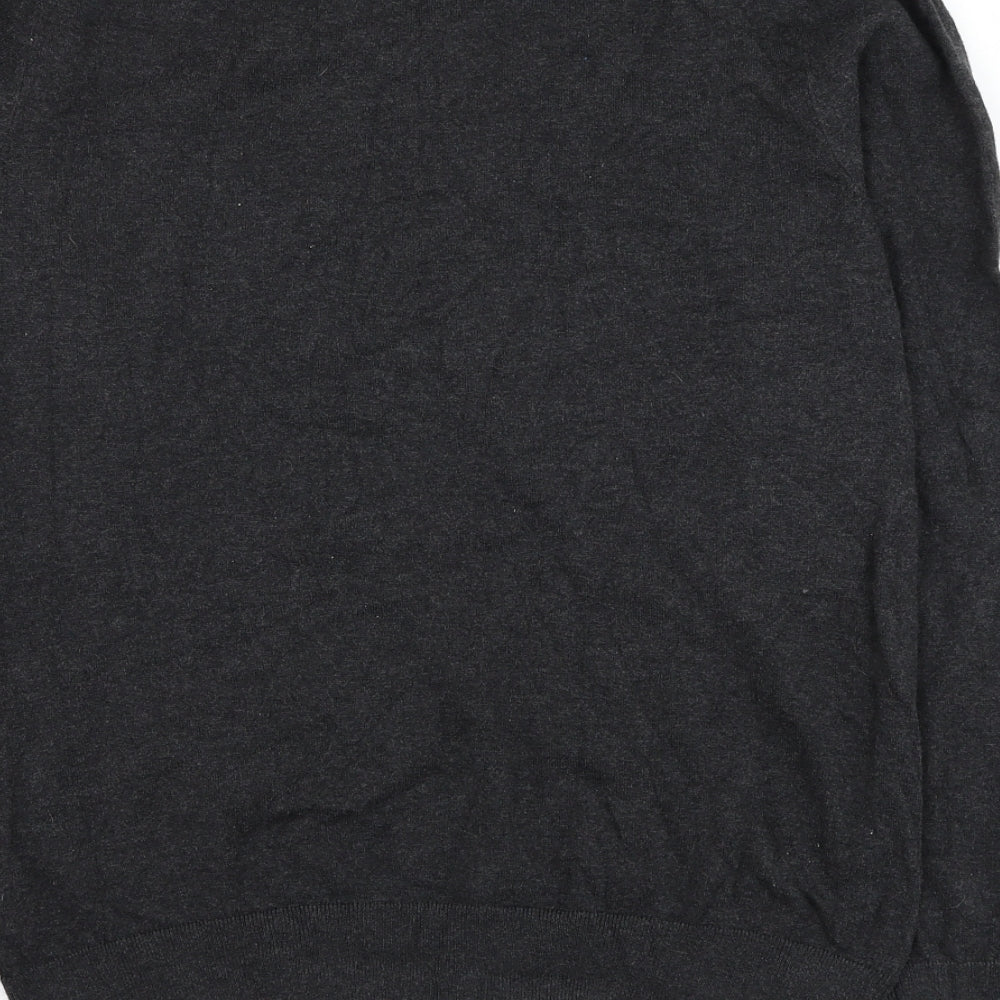 Burton Mens Grey V-Neck  Cotton Pullover Jumper Size M