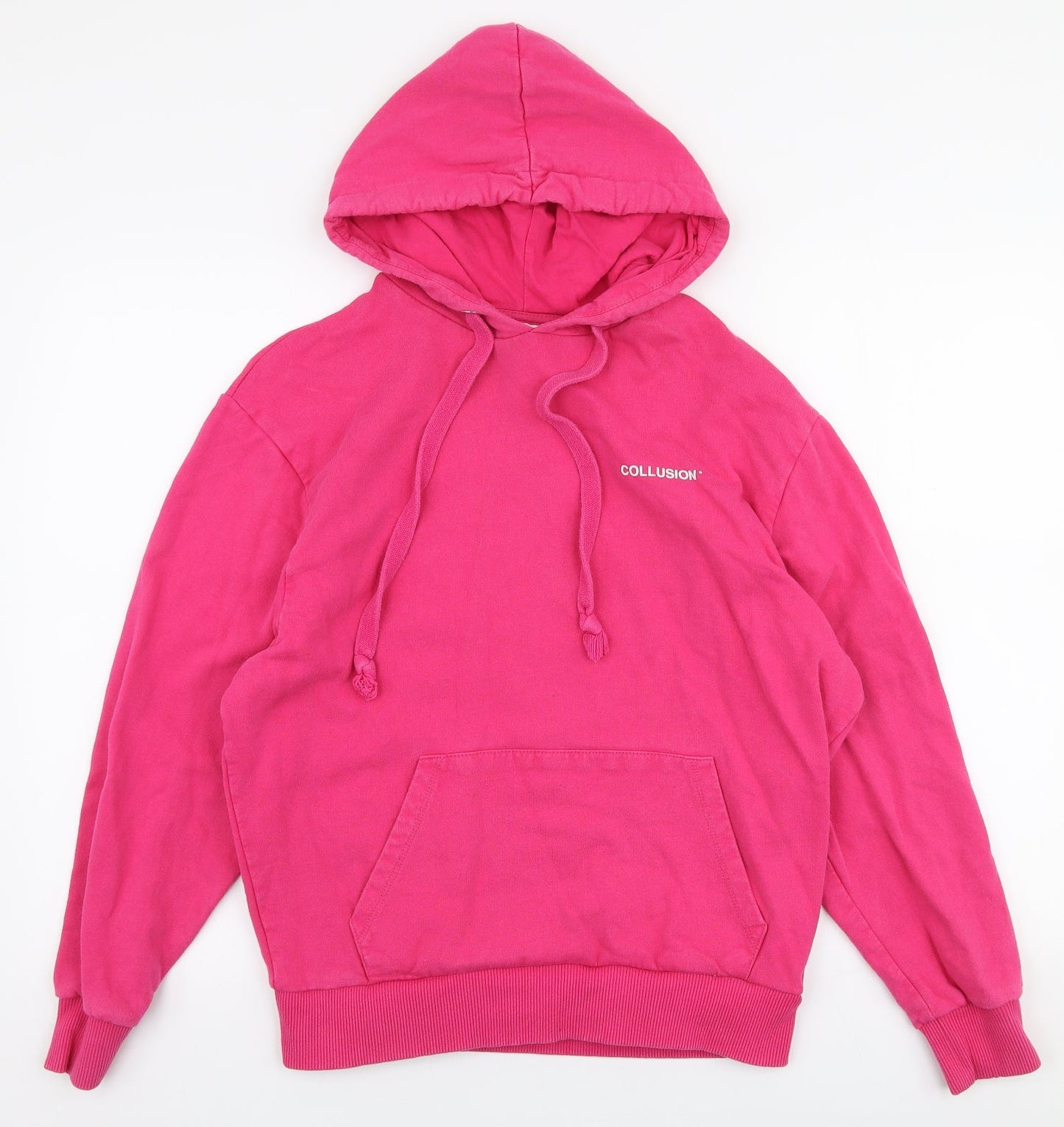 COLLUSION Womens Pink  100% Cotton Pullover Hoodie Size XS  Pullover
