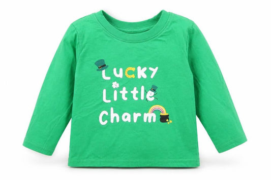 Primark Baby Green  100% Cotton Jersey T-Shirt Size 9-12 Months Round Neck Pullover - Lucky little charm