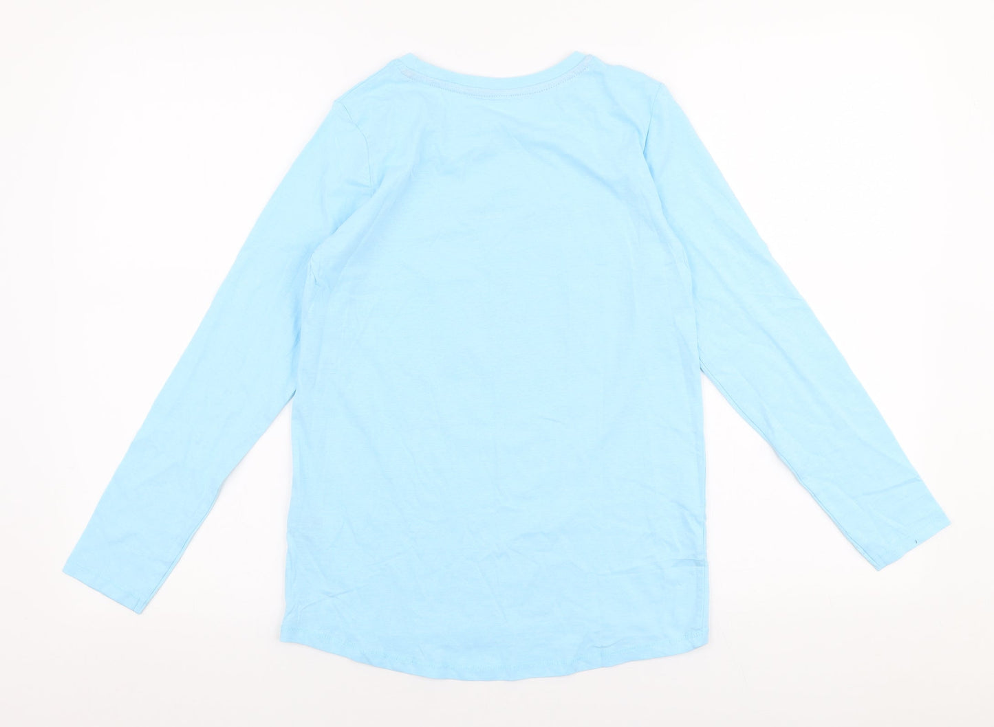 Dunnes Stores Womens Blue  100% Cotton Jersey T-Shirt Size S Round Neck