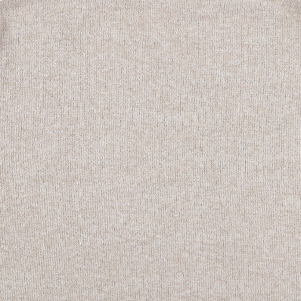 F&F Womens Beige High Neck  Polyester Pullover Jumper Size 8