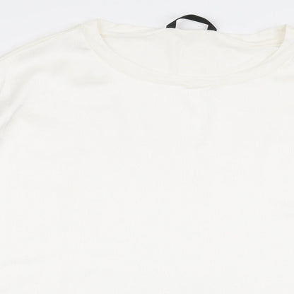 Dunnes Womens White  Polyester Jersey Blouse Size 2XL Round Neck