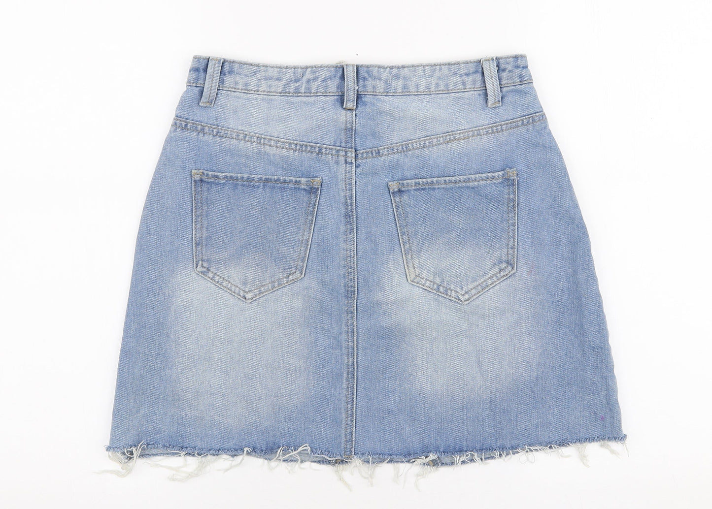 Denim Co Womens Blue  Polyester A-Line Skirt Size 8   Zip