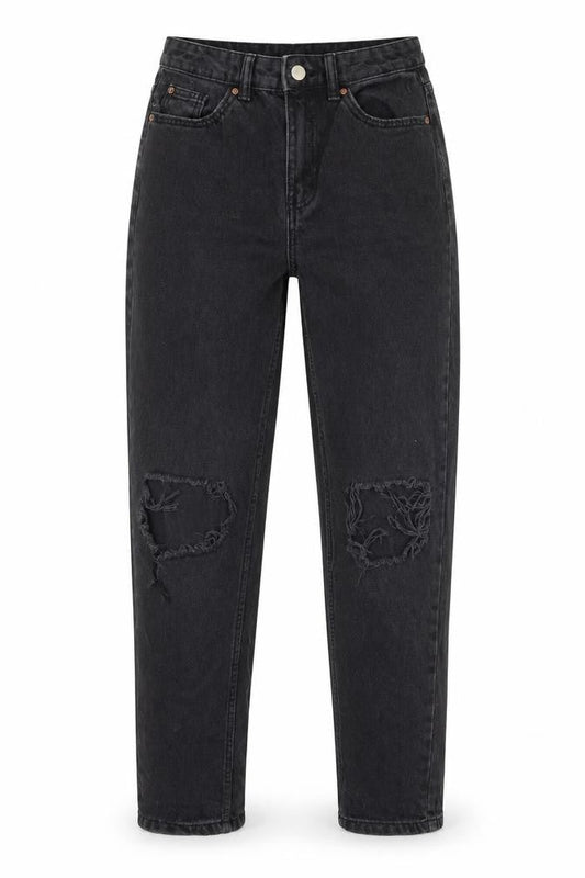 Denim Co Womens Black  100% Cotton Mom Jeans Size 6 L28 in Regular Zip