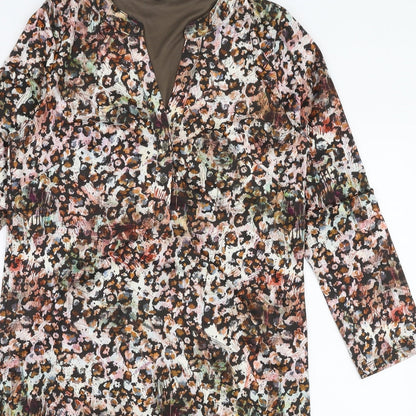 K Design Womens Multicoloured Floral Polyester Trapeze & Swing  Size XS  V-Neck Pullover