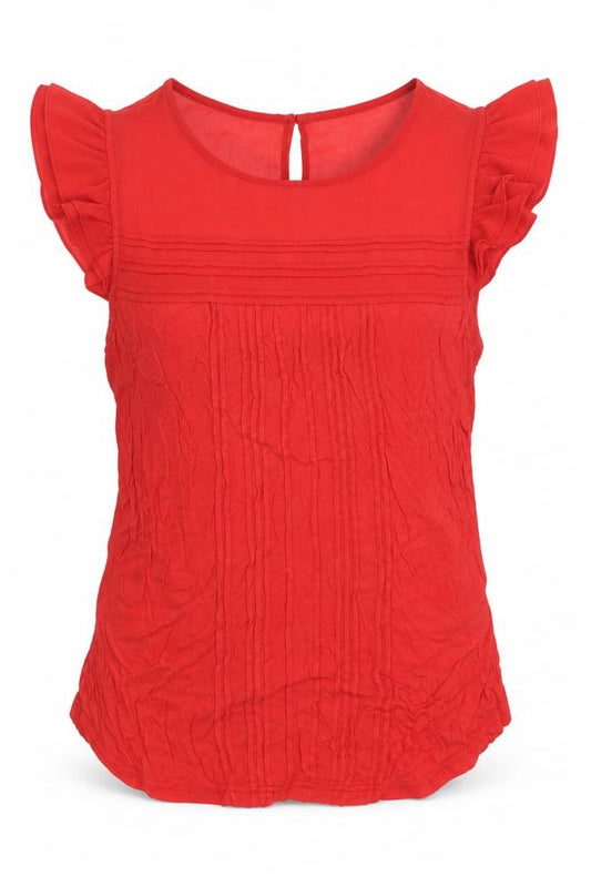 H&M Womens Red  Viscose Jersey Blouse Size S Round Neck