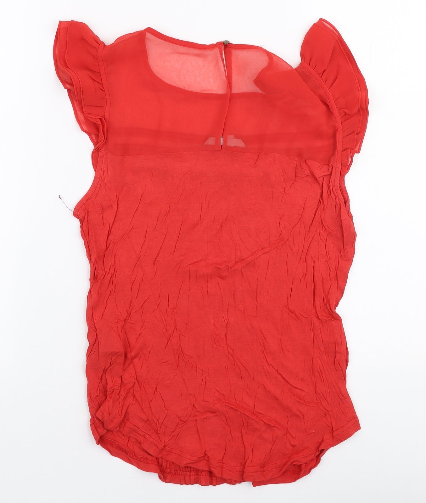 H&M Womens Red  Viscose Jersey Blouse Size S Round Neck
