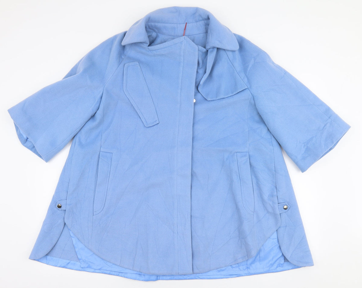 MNG Womens Blue   Overcoat Coat Size 2XL  Zip