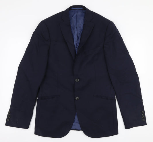 Marks and Spencer Mens Blue  Polyester Jacket Suit Jacket Size 34