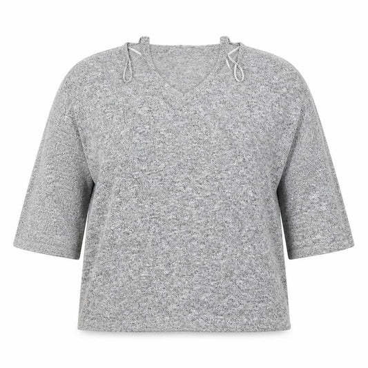 Tu Womens Grey V-Neck  Polyester Pullover Jumper Size 12